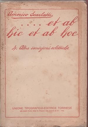 Seller image for et ab hic et ab hoc. 4. Altre iscrizioni eclettiche for sale by libreria biblos