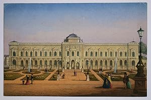 Bild des Verkufers fr Das neue Museum in Dresden vom Theaterplatz aus (Gemldegalerie Alte Meister), um 1850 zum Verkauf von Antiquariat Hardner