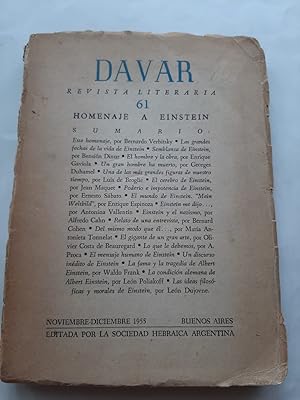 DAVAR - No. 61, noviembre - diciembre de 1955. (Homenaje a Einstein)