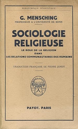 Imagen del vendedor de Sociologie religieuse a la venta por Bloody Bulga