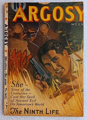 Bild des Verkufers fr Argosy Weekly - The Ninth Life - August 1939 zum Verkauf von SF & F Books