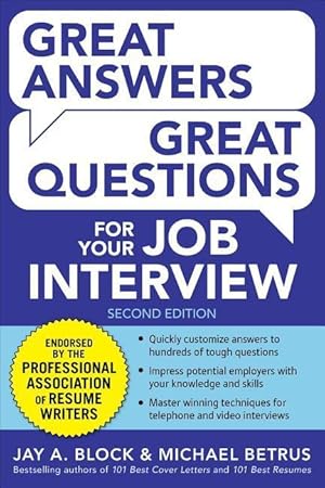 Bild des Verkufers fr Great Answers, Great Questions For Your Job Interview zum Verkauf von moluna