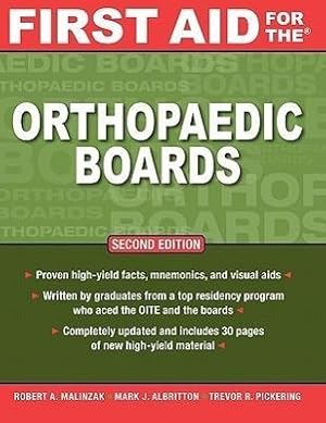 Seller image for First Aid for the Orthopaedic Boards, Second Edition for sale by moluna