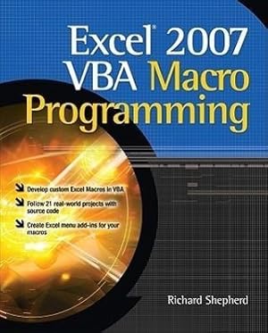 Image du vendeur pour Excel 2007 VBA Macro Programming mis en vente par moluna