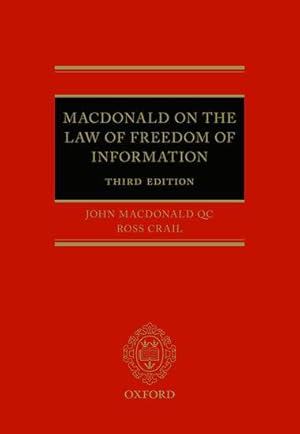 Immagine del venditore per Macdonald on the Law of Freedom of Information venduto da moluna