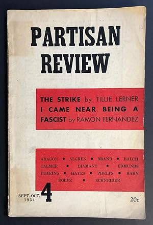 Bild des Verkufers fr Partisan Review, Volume 1, Number 4 (I; September - October 1934) zum Verkauf von Philip Smith, Bookseller