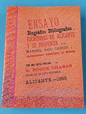 Seller image for ENSAYO BIOGRAFICO BIBLIOGRAFICO DE ESCRITORES DE ALICANTE Y SU PROVINCIA. for sale by Librera DANTE