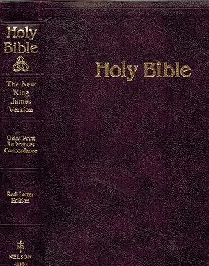 Seller image for HOLY BIBLE CONTAINING THE OLD AND NEW TESTAMENTS, GIANT PRINT READ-ALONG REFERENCE, READ - ALONG TRANSLATIONS, MAPS, AND CONCORDANCE , BURGUNDY LEATHER-LOOK, 72,000+ CROSS REFERENCES, RED LETTER, COMFORT PRINT The New King James Version, Words of Christ in Red for sale by Z-A LLC