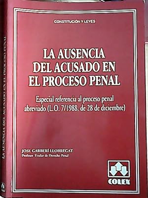 Image du vendeur pour La ausencia del acusado en el proceso penal mis en vente par Librera La Candela