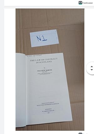 Seller image for THE LAW OF CONTRACT IN SCOTLAND by WILLIAM W. McBRYDE for sale by UK LAW BOOK SELLERS LTD