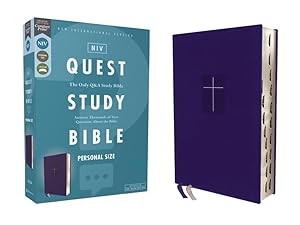 Bild des Verkufers fr Niv, Quest Study Bible, Personal Size, Leathersoft, Blue, Thumb Indexed, Comfort Print: The Only Q and A Study Bible zum Verkauf von moluna