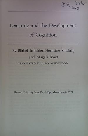Bild des Verkufers fr Learning and the Development of Cognition. zum Verkauf von books4less (Versandantiquariat Petra Gros GmbH & Co. KG)