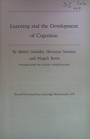 Image du vendeur pour Learning and the Development of Cognition. mis en vente par books4less (Versandantiquariat Petra Gros GmbH & Co. KG)