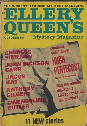 Image du vendeur pour ELLERY QUEEN'S Mystery Magazine: October, Oct. 1968 mis en vente par Books from the Crypt