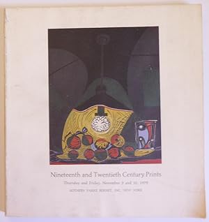 Image du vendeur pour Nineteenth and Twentieth Century Prints November 9 and 10, 1978 mis en vente par Jeff Irwin Books