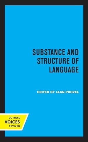 Bild des Verkufers fr Substance and Structure of Language zum Verkauf von moluna