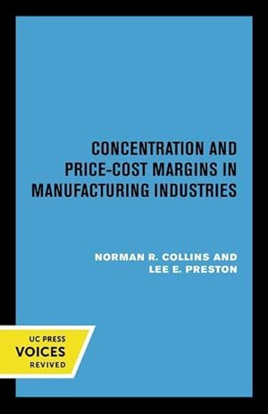 Bild des Verkufers fr Concentration and Price-Cost Margins in Manufacturing Industries zum Verkauf von moluna