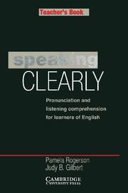 Bild des Verkufers fr Speaking Clearly Teacher\ s Book: Pronunciation and Listening Comprehension for Learners of English zum Verkauf von moluna