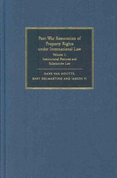 Bild des Verkufers fr Post-War Restoration of Property Rights Under International Law 2 Volume Hardback Set: Volume zum Verkauf von moluna