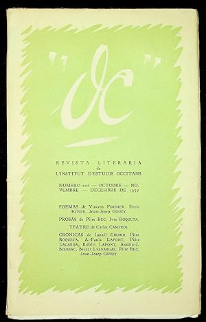 Seller image for OC. Revista de las Letras Occitanas n206, octobre-novembre-decembre de 1957 for sale by LibrairieLaLettre2