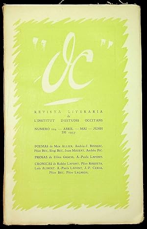 Seller image for OC. Revista de las Letras Occitanas n204, abril-mai-junh de 1957 for sale by LibrairieLaLettre2