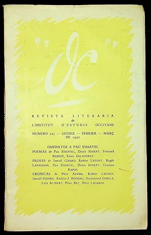 Imagen del vendedor de OC. Revista de las Letras Occitanas n203, genier-febrier-mar de 1957 a la venta por LibrairieLaLettre2