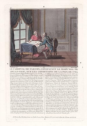 Bild des Verkufers fr Le Cardinal de Fleury, consultant le Marechal de Belle-Isle, sur les conditions de la paix en 1735" - Andr-Hercule de Fleury (1653-1743) cardinal Kardinal / Charles Louis Auguste Fouquet de Belle-Isle (1684-1761) Minister Marschall marechal zum Verkauf von Antiquariat Steffen Vlkel GmbH