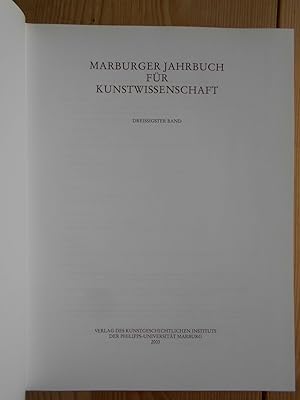 Image du vendeur pour Marburger Jahrbuch fr Kunstwissenschaft, Bd. 30. mis en vente par Antiquariat Rohde