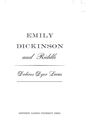Bild des Verkufers fr Emily Dickinson and Riddle zum Verkauf von moluna