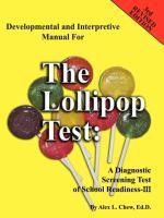 Seller image for Developmental and Interpretive Manual for the Lollipop Test for sale by moluna