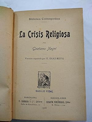 Seller image for La Crisis religiosa for sale by Libros nicos