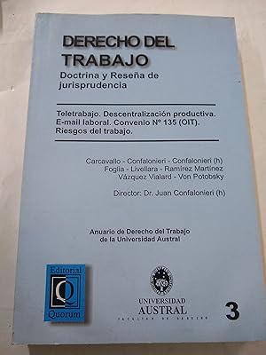 Seller image for Derecho del trabajo 3. Doctrina y resea de jurisprudencia for sale by Libros nicos