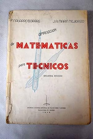 Imagen del vendedor de Ampliacin de Matemticas para tcnicos a la venta por Alcan Libros