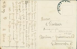 Ansichtskarte / Postkarte Korrespondenz geschrieben von Hermann Hesse an Verleger S. Fischer, Sig...