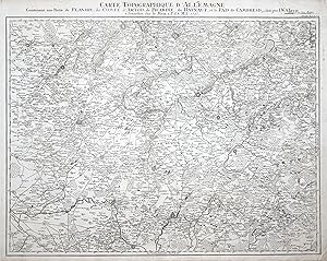 Bild des Verkufers fr Kupferstich- Karte, b. I.W. Iaeger, "Carte Topographique D`Allemagne Contenant une Partie de Flandre, du Comt d`Artois, de Picardie, du Haynaut, et le Pais de Cambresis.". zum Verkauf von Antiquariat Clemens Paulusch GmbH