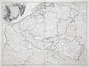 Kupferstich- Karte, Janvier b. Santini u. Remondini, "Partie meridionale des Pays Bas qui compren...