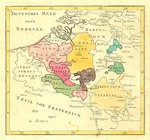Kupferstich- Karte, aus Klemm, "Neuer Atlas für die Jugend", ohne Titel.