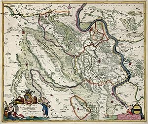 Kupferstich- Karte, v. A. v. Heurdt bei F. de Wit, "Illustrissimo Celsissimoque Principi Guilielm...