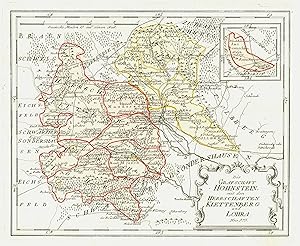 Kupferstich- Karte, b. Reilly, "Die Grafschaft Hohnstein, mit den Herrschaften Klettenberg und Lo...