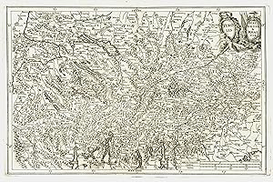 Kupferstich- Karte, bei Scherer in Augsburg, "Tirolis. Helvetia & Rhaetia.".