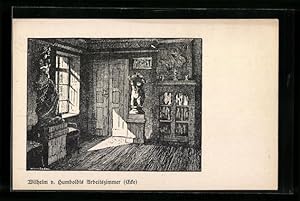 Künstler-Ansichtskarte Berlin-Tegel, Wilhelm von Humboldts Arbeitszimmer Ecke