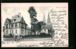 Ansichtskarte Köln, Pumpstation an der Strasse Trankgasse mit Kirche