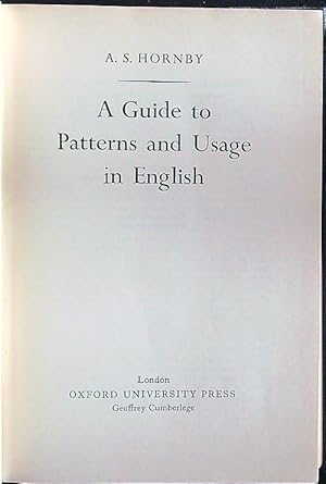 Immagine del venditore per A guide to patterns and usage in english venduto da Librodifaccia