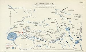 Bild des Verkufers fr 8th September 1914. Situation as known at German G. H. Q [Battle of the Marne] zum Verkauf von Antiqua Print Gallery
