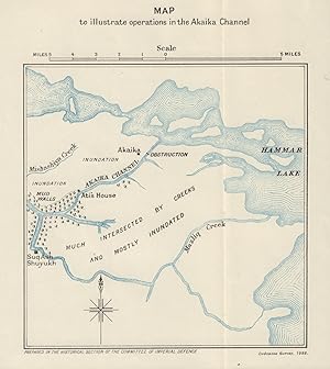 Map to illustrate Operations in the Akaika (Ukaikah) Channel [Mesopotamian Campaign]