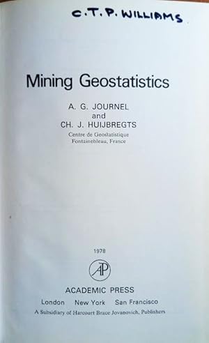 Image du vendeur pour MINING GEOSTATISTICS mis en vente par Douglas Books