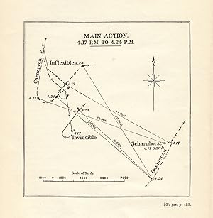 Seller image for [Position in] Main Action 4.17 P. M to 4.24 P. M [Battle of the Falkland Islands] for sale by Antiqua Print Gallery