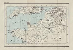Imagen del vendedor de Map illustrating the shift of base to St. Nazaire a la venta por Antiqua Print Gallery