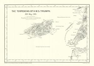 The Torpedoing of H. M. S. Triumph. 25th May, 1915 [Gallipoli or Dardanelles Campaign]