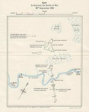 Map to illustrate the Battle of Kut 28th September 1915 [Mesopotamian Campaign]